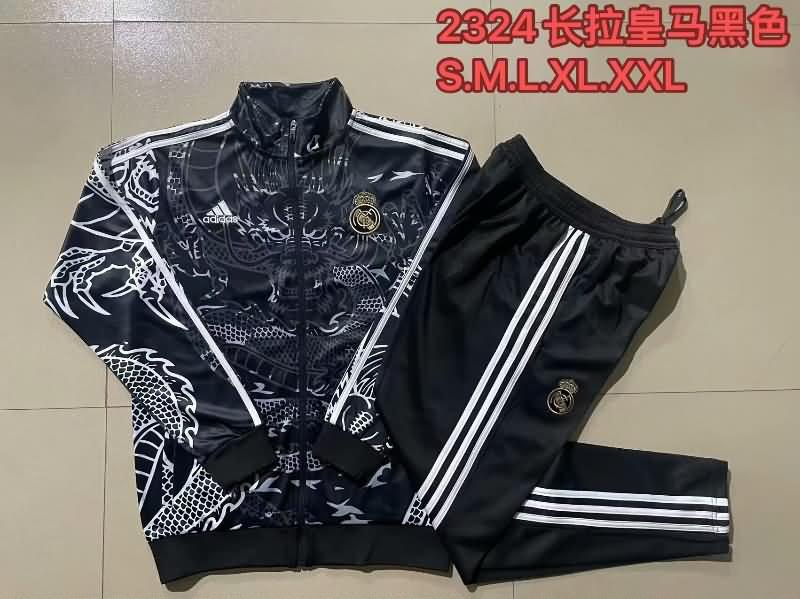 AAA Quality Real Madrid 23/24 Black Soccer Tracksuit 04