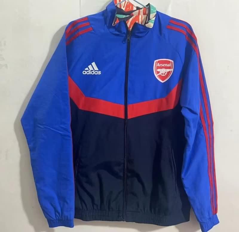 AAA Quality Arsenal 23/24 Blue Colorful Reversible Soccer Windbreaker