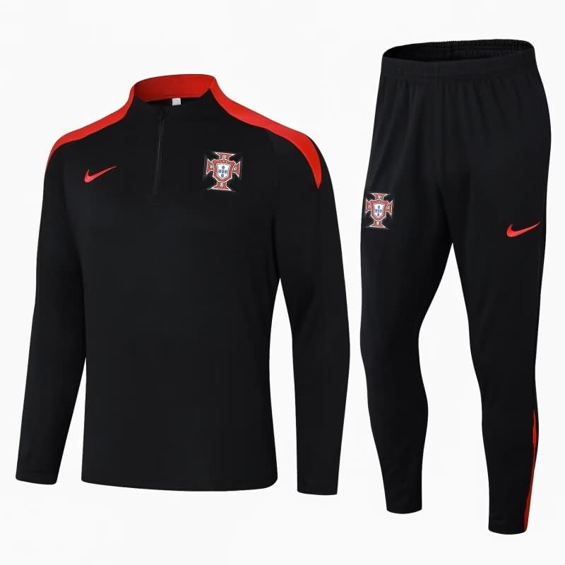 AAA Quality Portugal 2024 Black Soccer Tracksuit