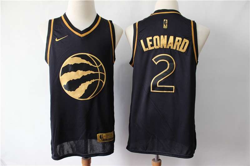 Toronto Raptors 2020 Black Gold #2 LEONARD Basketball Jersey (Stitched)