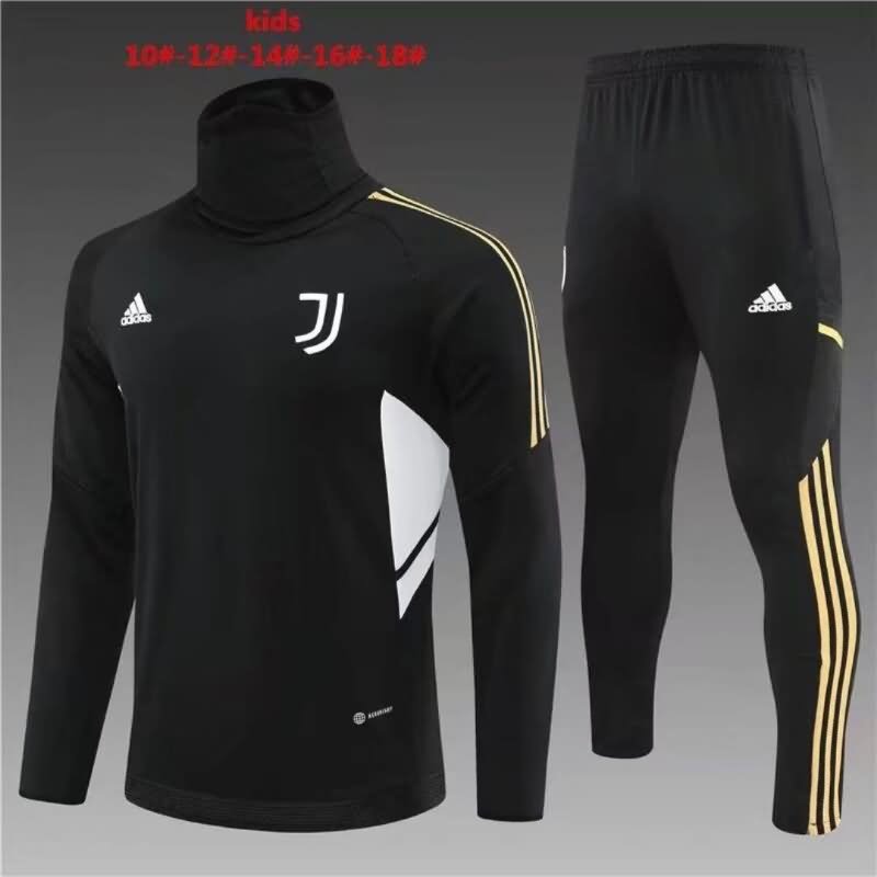 Kids AAA Quality Juventus 22/23 Black Soccer Tracksuit 03