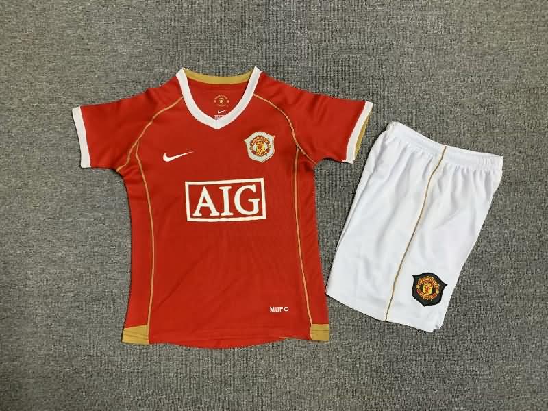 Kids Manchester United 2006/07 Home Soccer Jersey And Shorts