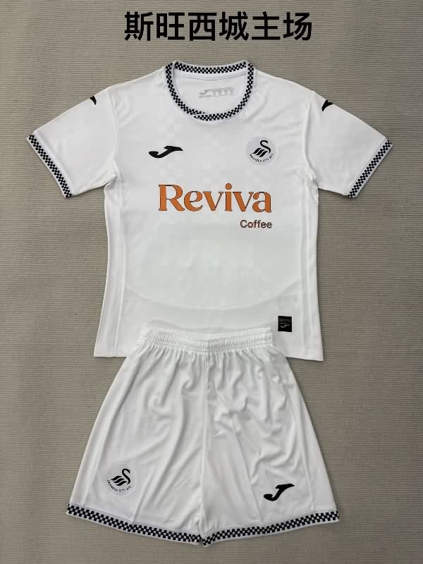 Kids Swansea 25/26 Home Soccer Jersey And Shorts Kids Swansea 25/26 Home Soccer Jersey And Shorts