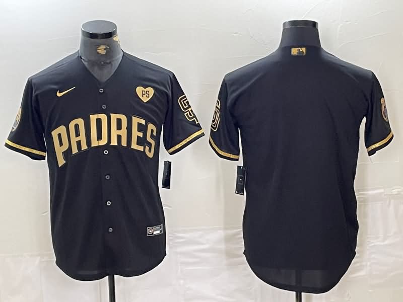 San Diego Padres Black Gold MLB Jersey 02