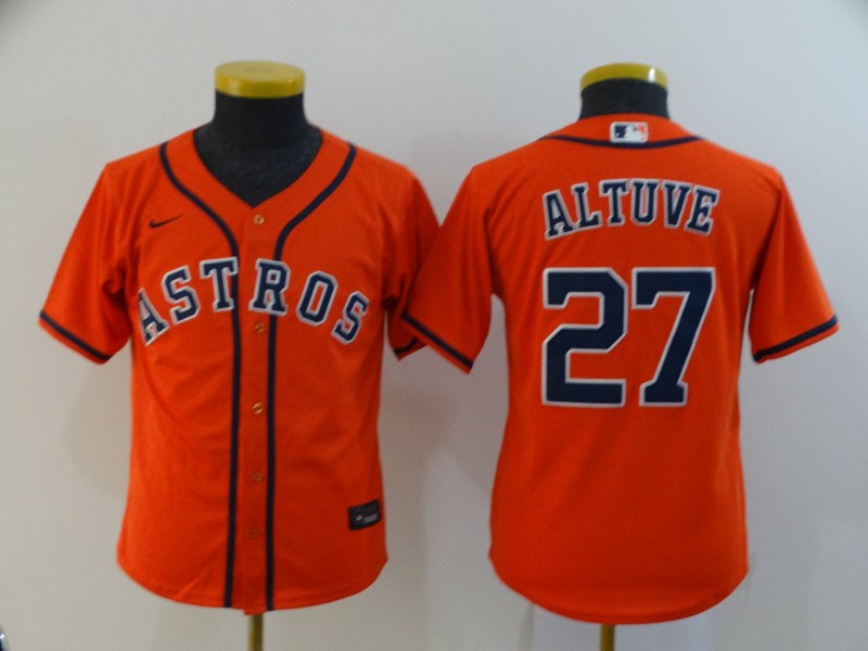 Kids Houston Astros Orange #27 ALTUVE MLB Jersey