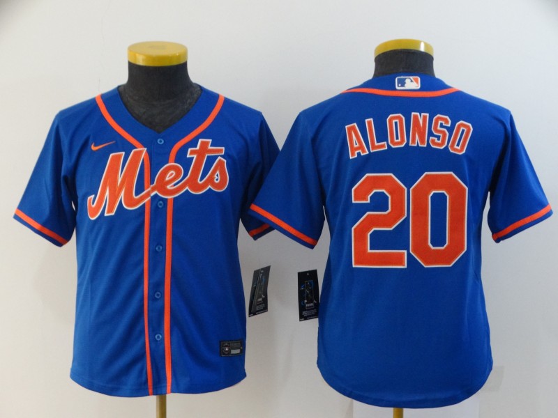Kids New York Mets Blue #20 ALONSO MLB Jersey