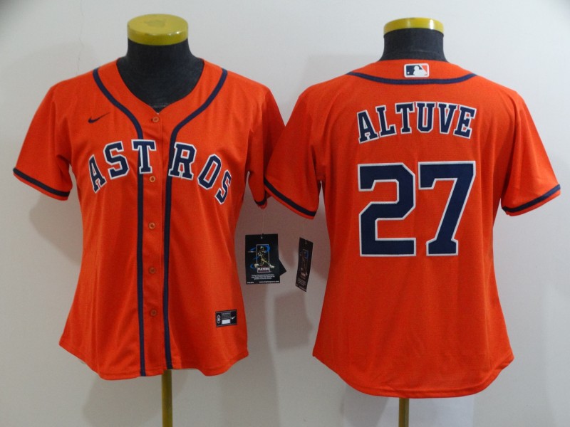 Houston Astros #27 ALTUVE Orange Women MLB Jersey