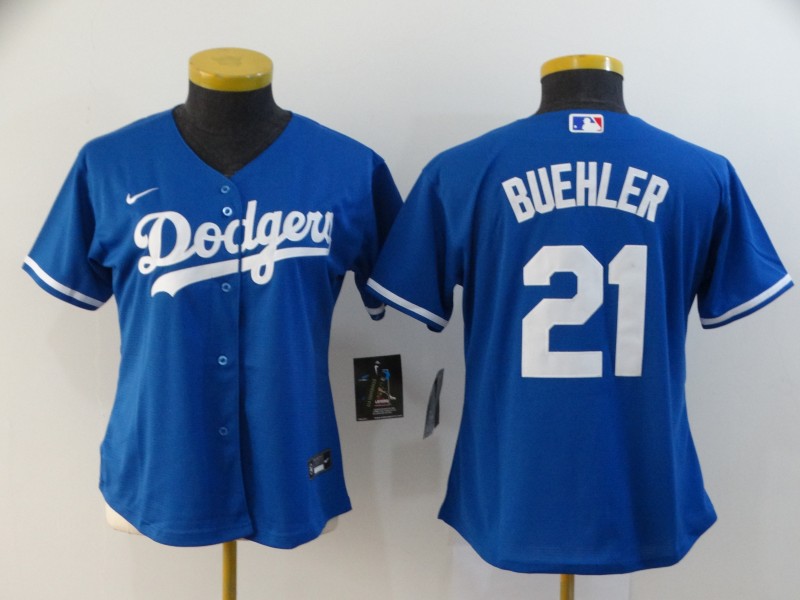 Los Angeles Dodgers #21 BUEHLER Blue Women MLB Jersey