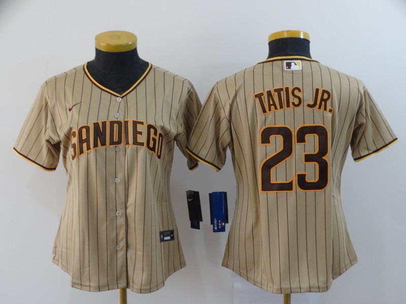 San Diego Padres #23 TATIS JR. Tan Women MLB Jersey