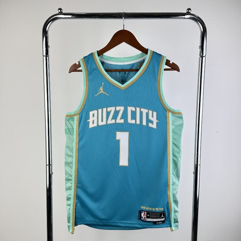 Charlotte Hornets 23/24 Blue City Basketball Jersey (Hot Press)