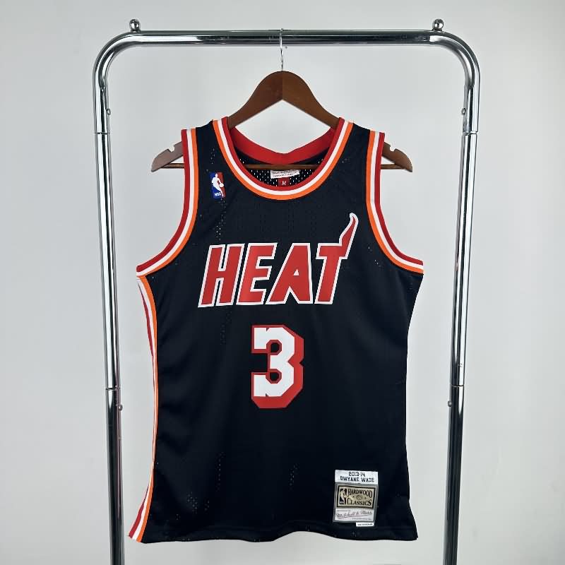 Miami Heat 2013/14 Black Classics Basketball Jersey (Hot Press)