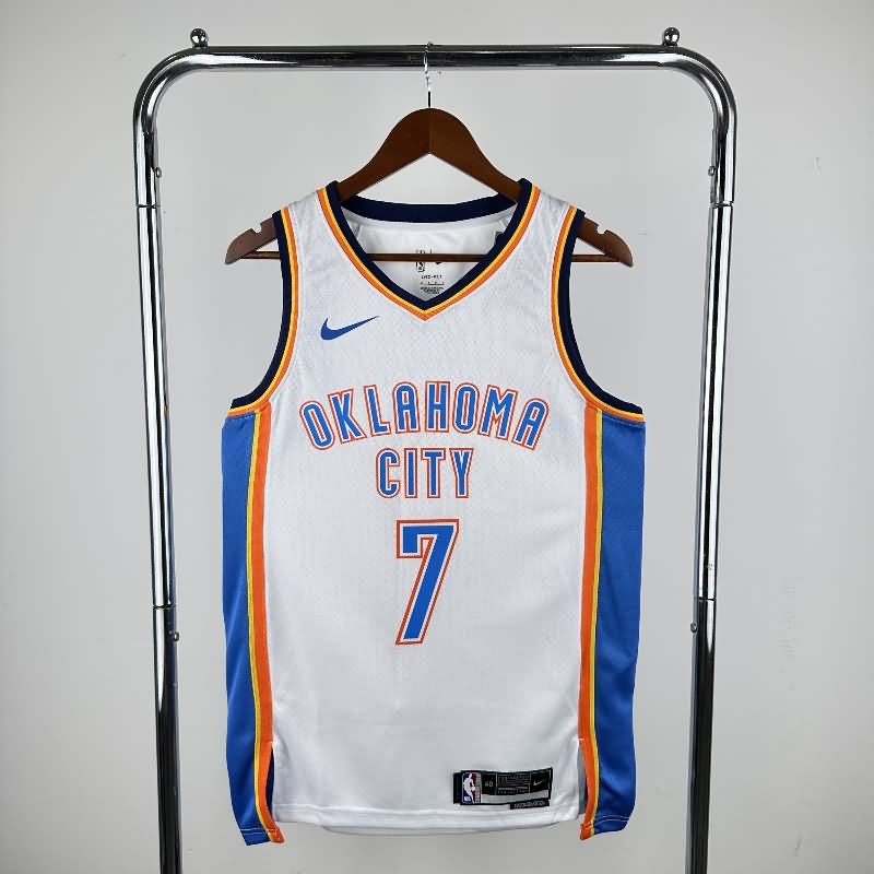 Oklahoma City Thunder 22/23 White Basketball Jersey (Hot Press)