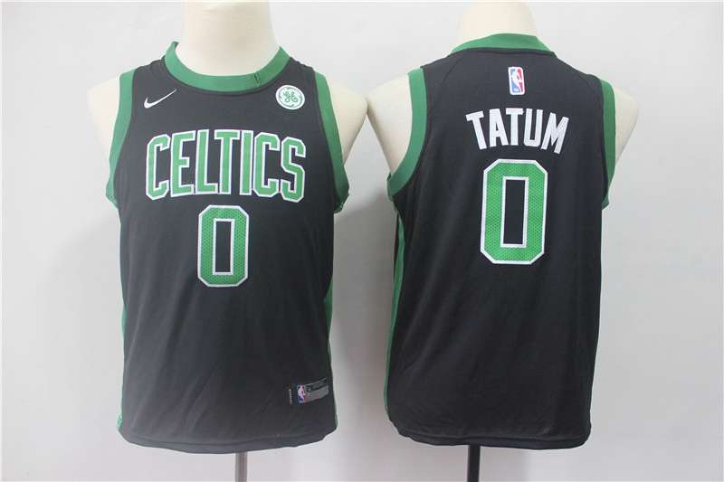 Boston Celtics Black TATUM #0 Young NBA Jersey (Stitched)