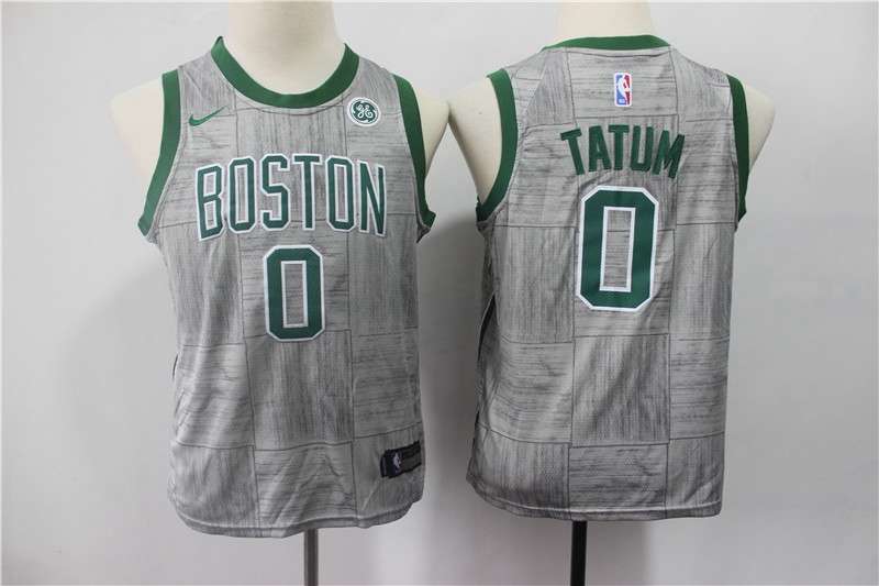 Boston Celtics Grey TATUM #0 Young City NBA Jersey (Stitched)