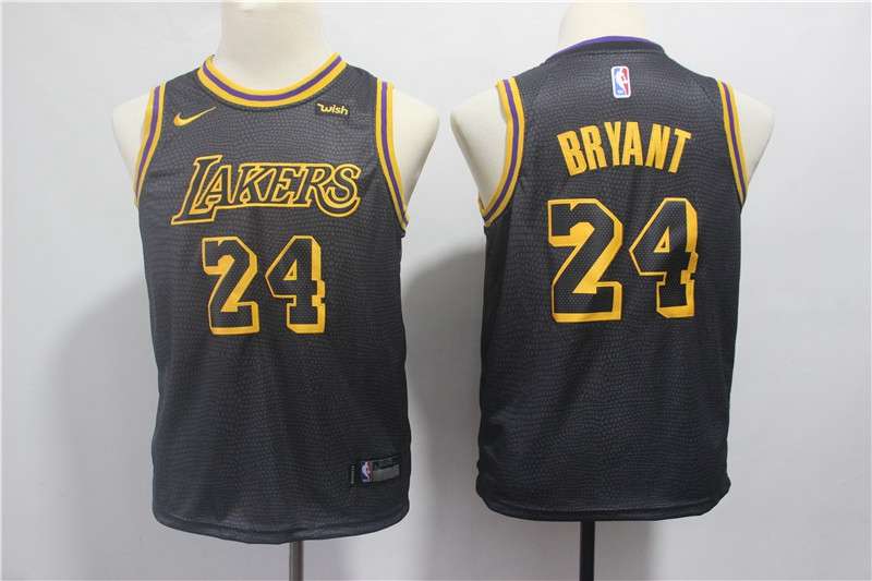 Los Angeles Lakers Black BRYANT #24 Young City NBA Jersey (Stitched)