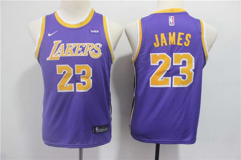Los Angeles Lakers Purple JAMES #23 Young NBA Jersey (Stitched)