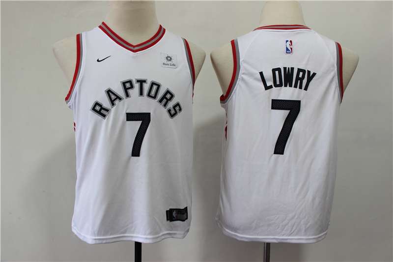 Toronto Raptors White LOWRY #7 Young NBA Jersey (Stitched)