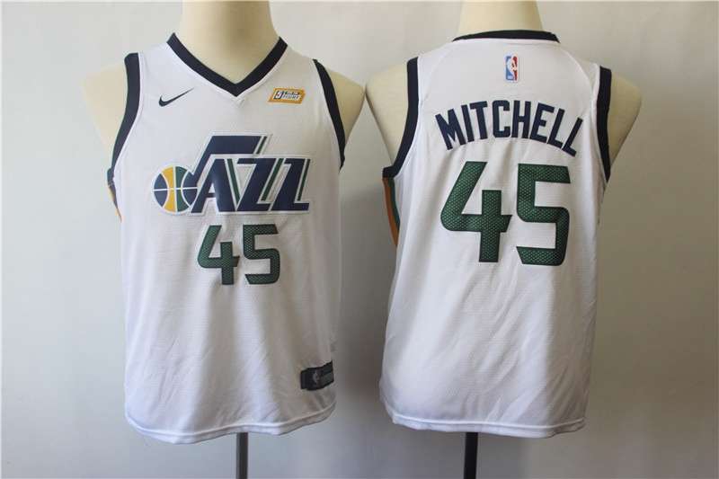 Utah Jazz White MITCHELL #45 Young NBA Jersey (Stitched)
