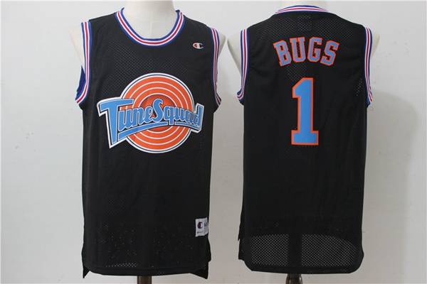 Movie Space Jam Black #1 BUGS Basketball Jersey (Stitched)