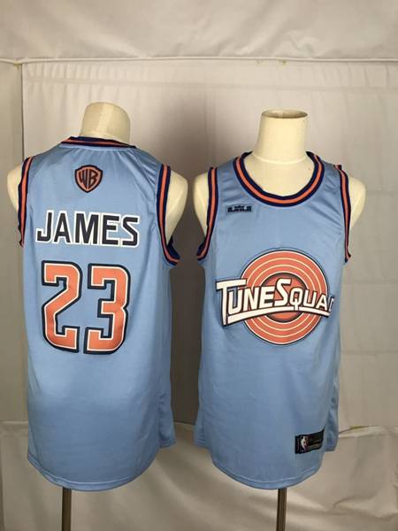 Movie Space Jam Blue #23 JAMES Basketball Jersey (Stitched)
