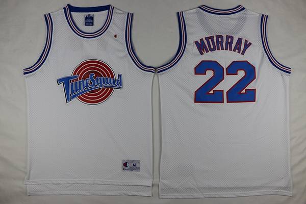 Movie Space Jam White #22 MURRAY Basketball Jersey (Stitched)