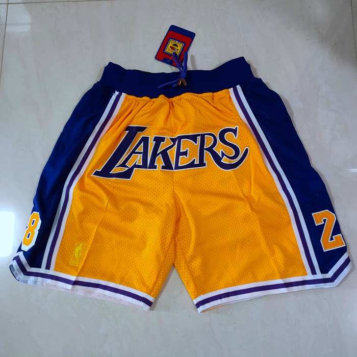Los Angeles Lakers Just Don Yellow NBA Shorts 02