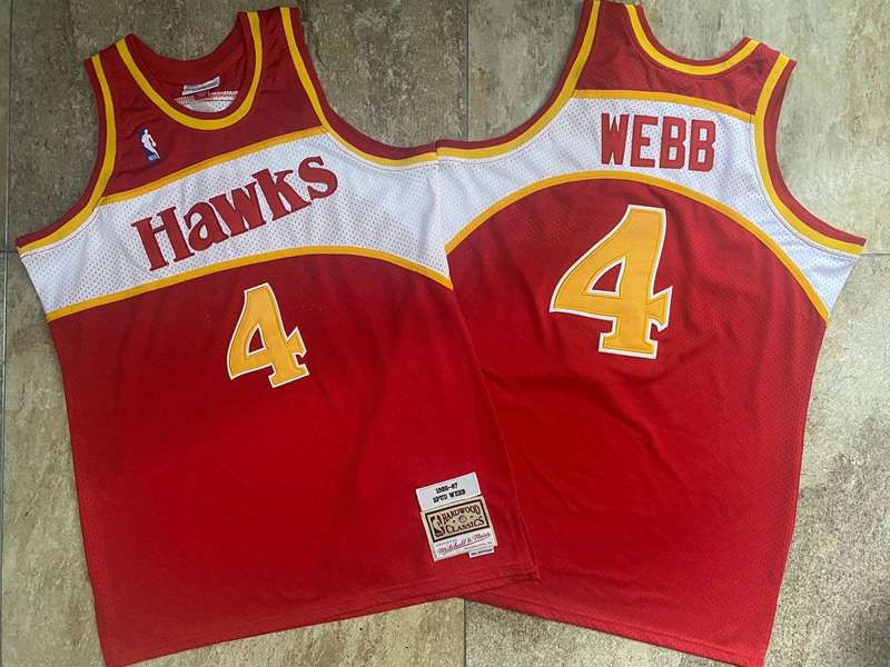Atlanta Hawks 1986/87 Red #4 WEBB Classics Basketball Jersey (Closely Stitched)