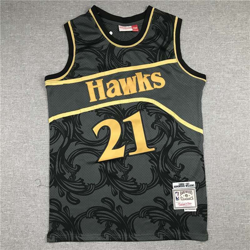 Atlanta Hawks 1986/87 Black #21 WILKINS Classics Basketball Jersey (Stitched)