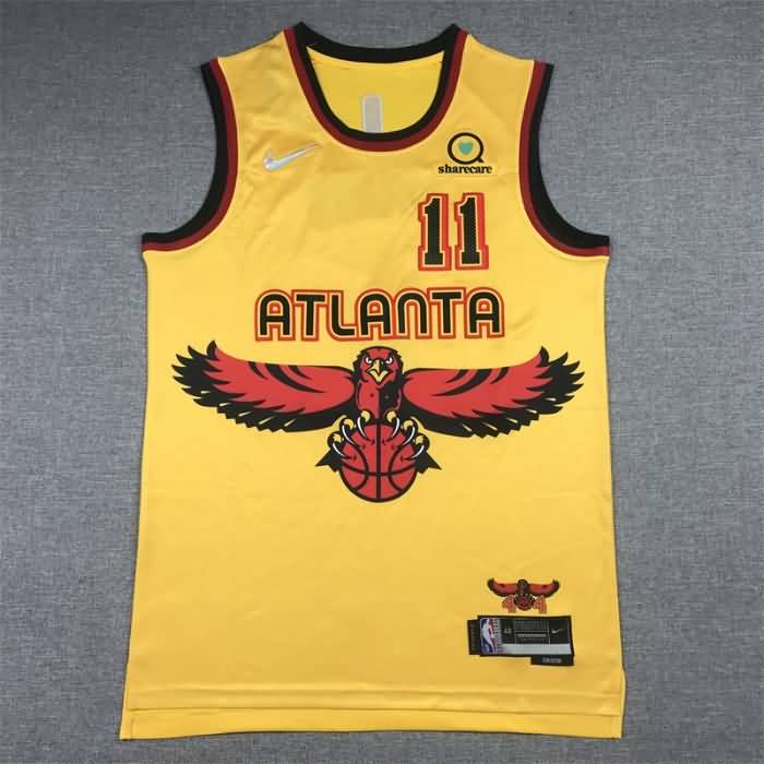 Atlanta Hawks 21/22 Yellow #11 YOUNG City Basketball Jersey (Stitched)
