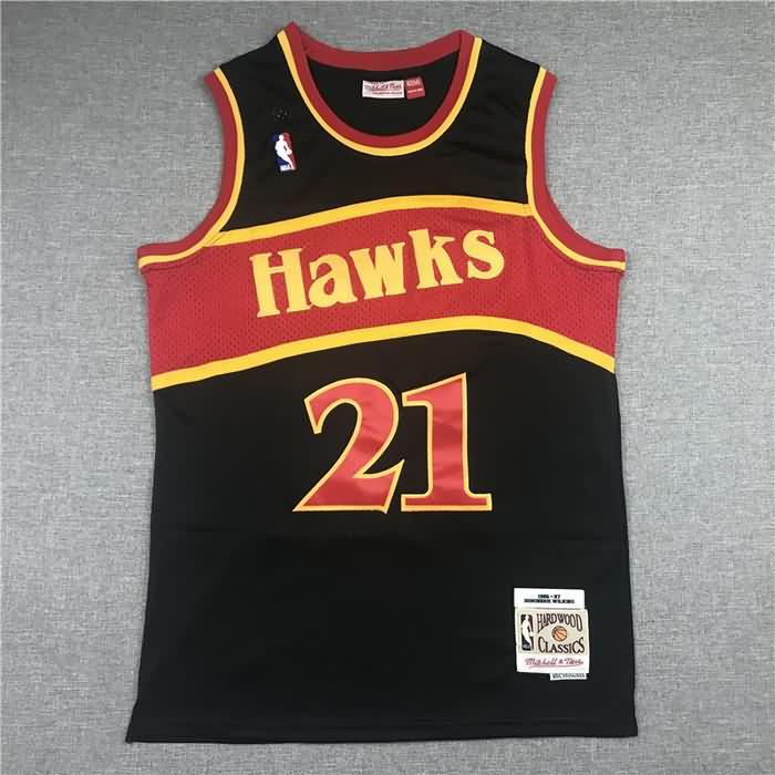 Atlanta Hawks 1986/87 Black #21 WILKINS Classics Basketball Jersey 02 (Stitched)