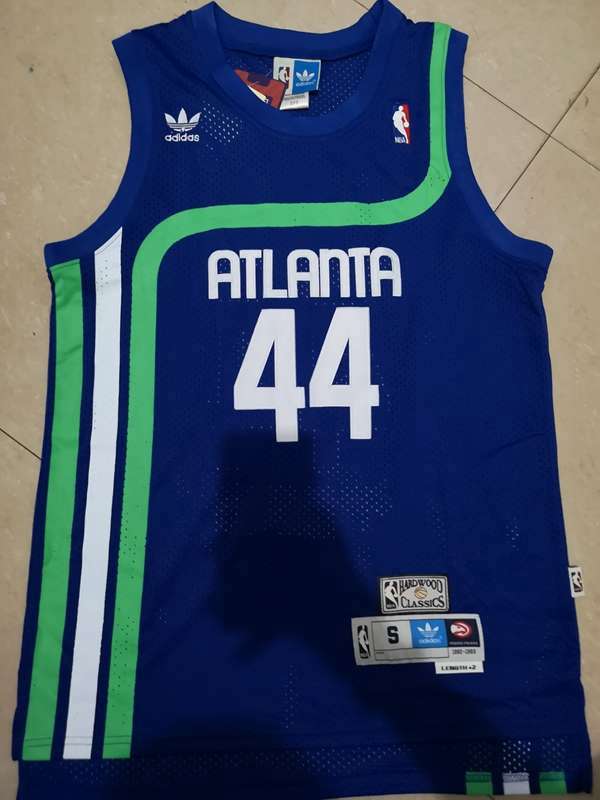 Atlanta Hawks Blue #44 PISTOL Classics Basketball Jersey (Stitched)