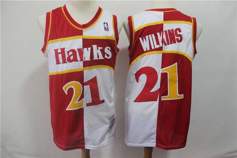 Atlanta Hawks Red White #21 WILKINS Classics Basketball Jersey (Stitched)