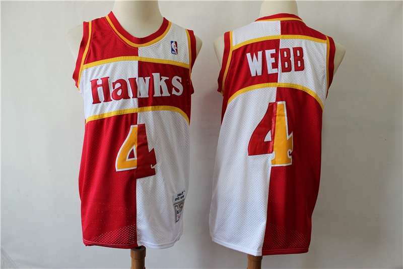 Atlanta Hawks Red White #4 WEBB Classics Basketball Jersey (Stitched)