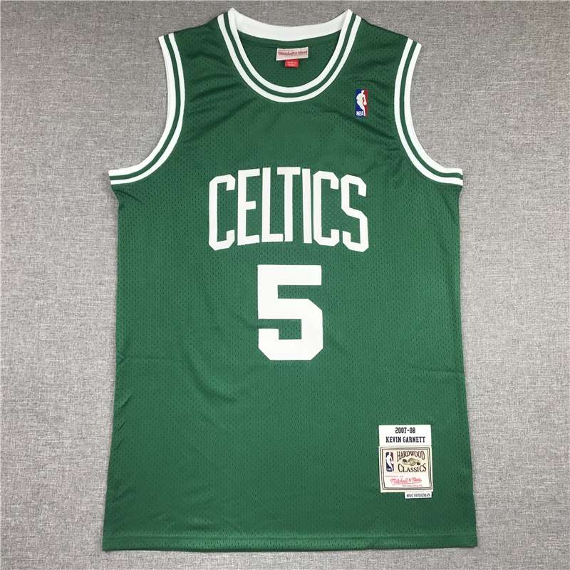 Boston Celtics 2007/08 Green #5 GARNETT Classics Basketball Jersey (Stitched)
