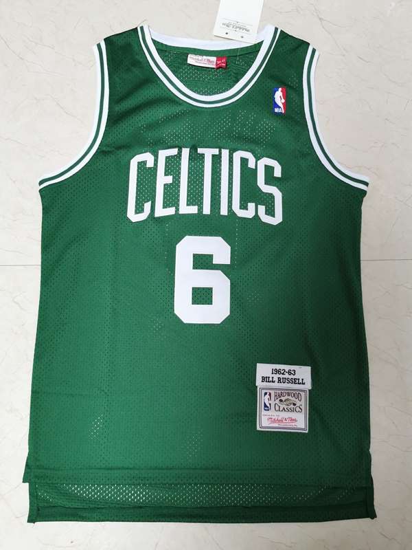 Boston Celtics 1962/63 Green #6 RUSSELL Classics Basketball Jersey (Stitched)