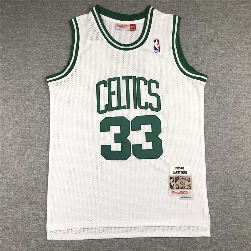 Boston Celtics 1985/86 White #33 BIRD Classics Basketball Jersey (Stitched)