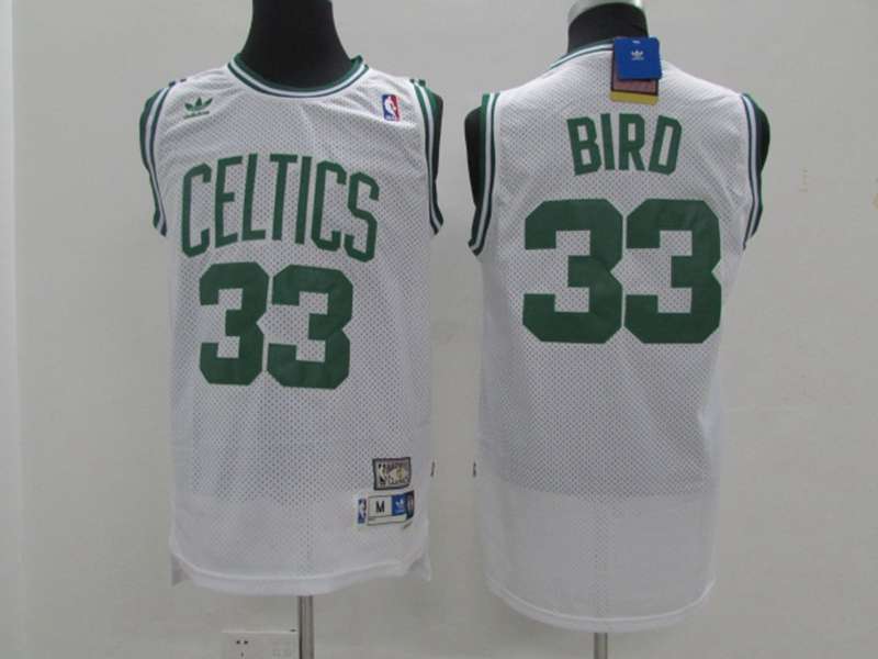 Boston Celtics White #33 BIRD Classics Basketball Jersey (Stitched)