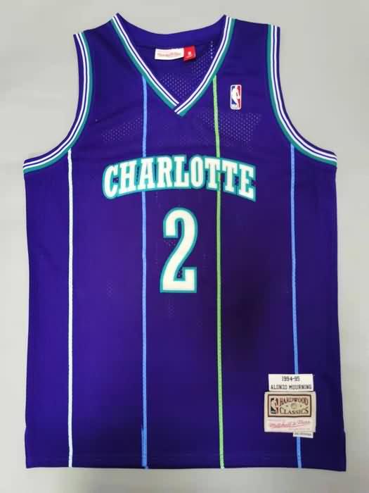 Charlotte Hornets 1994/95 Purple #2 JOHNSON Classics Basketball Jersey (Stitched)