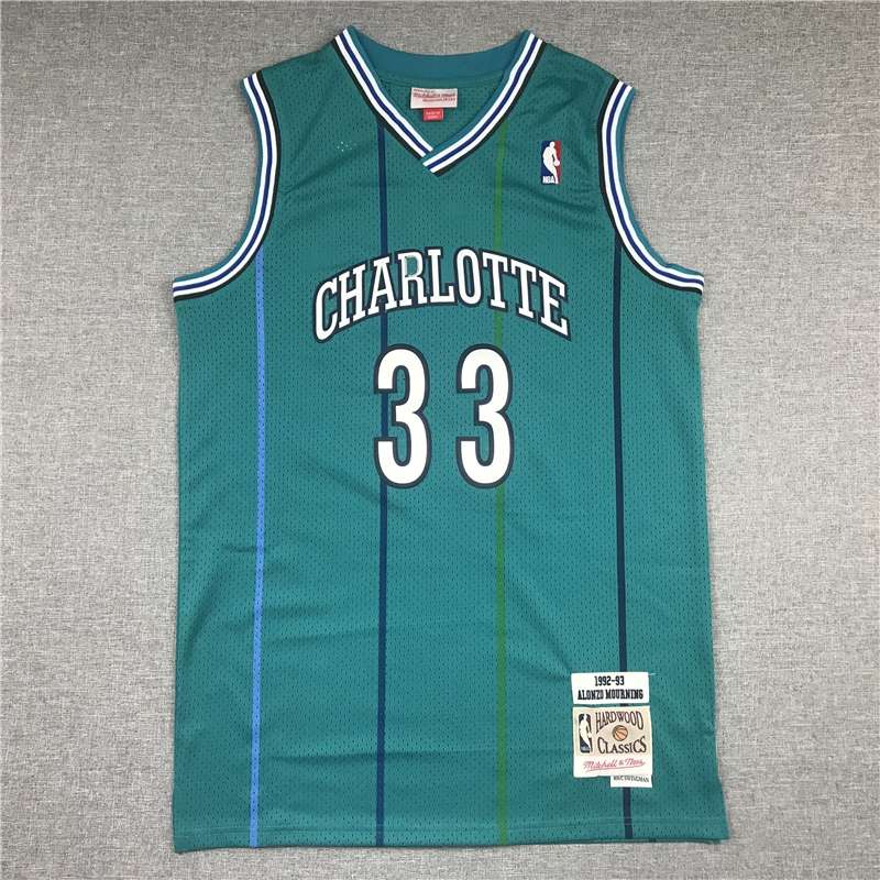 Charlotte Hornets Green #33 MOURNING Classics Basketball Jersey (Stitched)