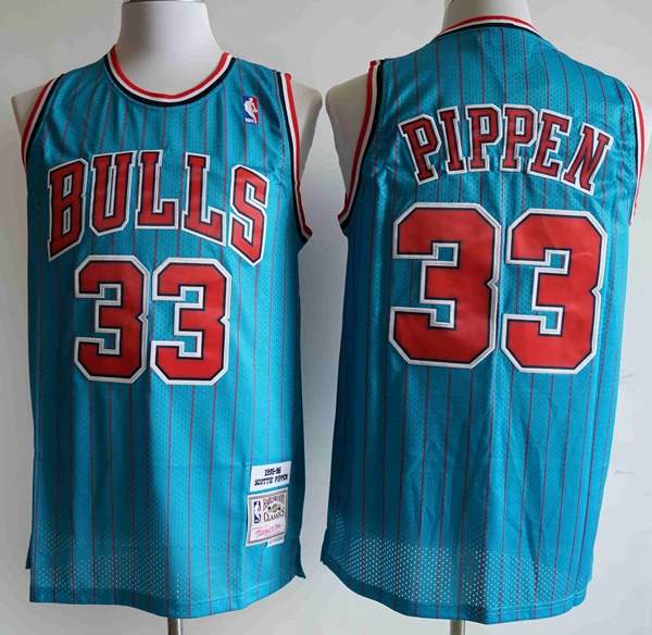 Chicago Bulls 1995/96 Blue #33 PIPPEN Classics Basketball Jersey (Stitched)