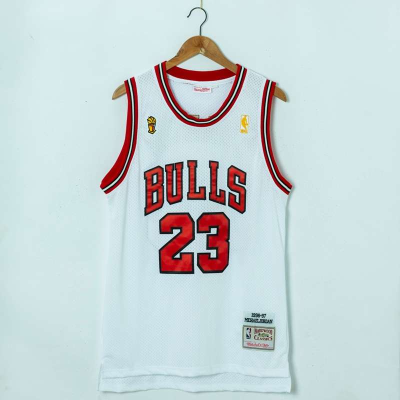 Chicago Bulls 1996/97 White #23 JORDAN Champion Classics Basketball Jersey (Stitched)