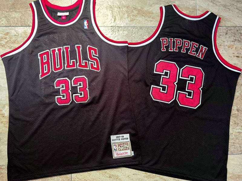 Chicago Bulls 1997/98 Black #33 PIPPEN Classics Basketball Jersey (Closely Stitched)