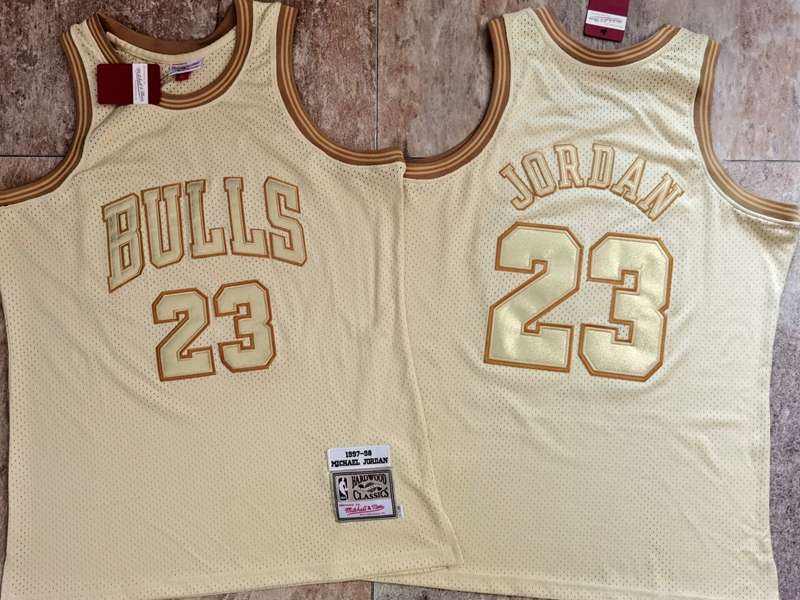 Chicago Bulls 1997/98 Gold #23 JORDAN Classics Basketball Jersey (Closely Stitched)