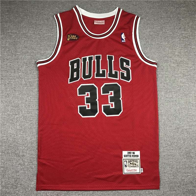 Chicago Bulls 1997/98 Red #33 PIPPEN Finals Classics Basketball Jersey (Stitched)