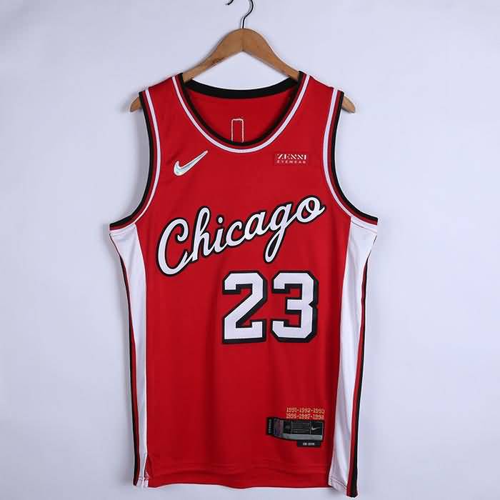 Chicago Bulls 21/22 Red #23 JORDAN City Basketball Jersey (Stitched)