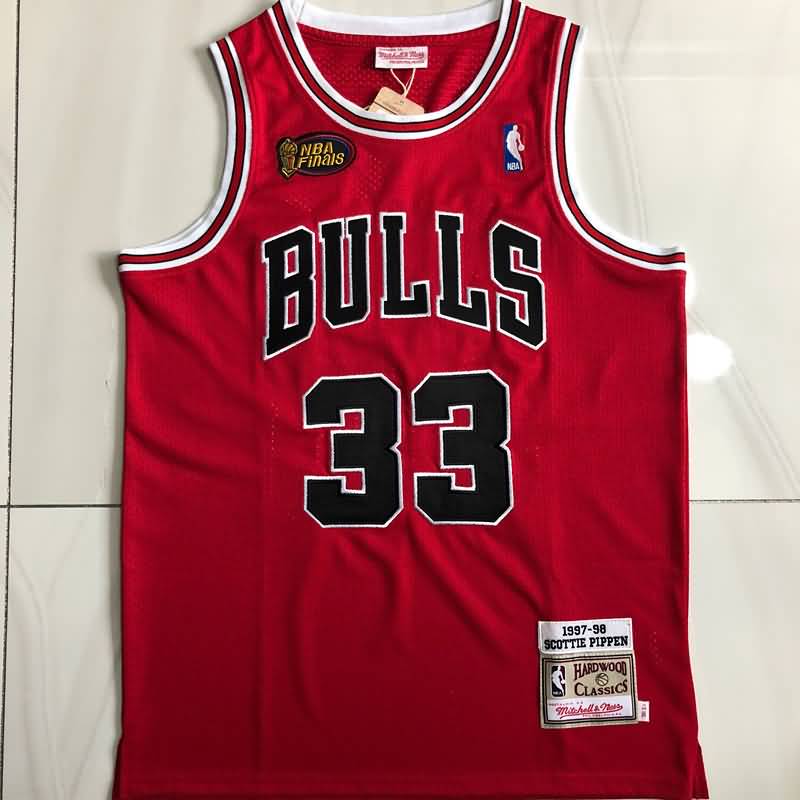 Chicago Bulls 1997/98 Red #33 PIPPEN Champion Classics Basketball Jersey (Closely Stitched)