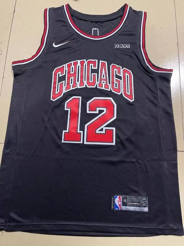 Chicago Bulls Black #12 DOSUNMU Basketball Jersey (Stitched)