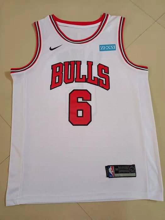 Chicago Bulls White #6 CARUSO Basketball Jersey (Stitched)