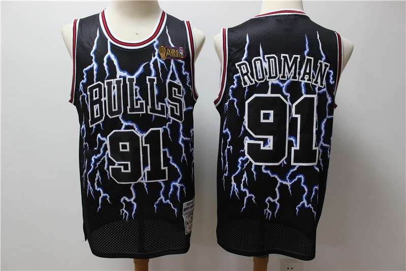 Chicago Bulls Black #91 RODMAN Classics Basketball Jersey 03 (Stitched)