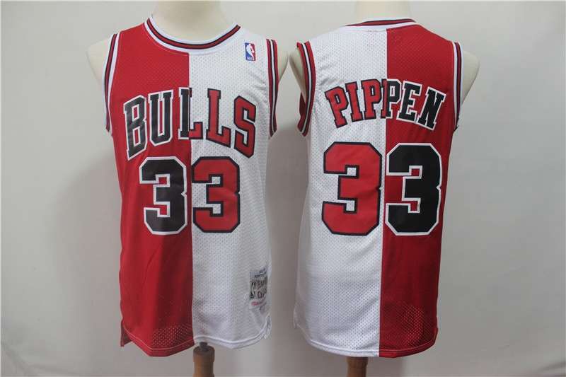 Chicago Bulls Red White #33 PIPPEN Classics Basketball Jersey (Stitched)